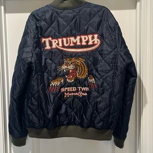 Lucky Brand Triumph Motorcycle Tiger Bomber Jacket XL